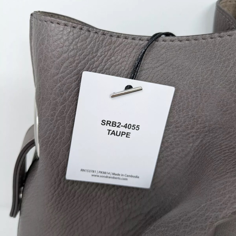 Sandra Darren Charcoal Leather Tote - Picture 2 of 6